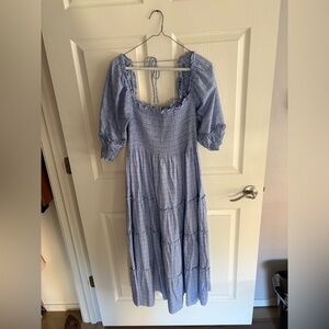 hill house nesli dress check plaid blue small